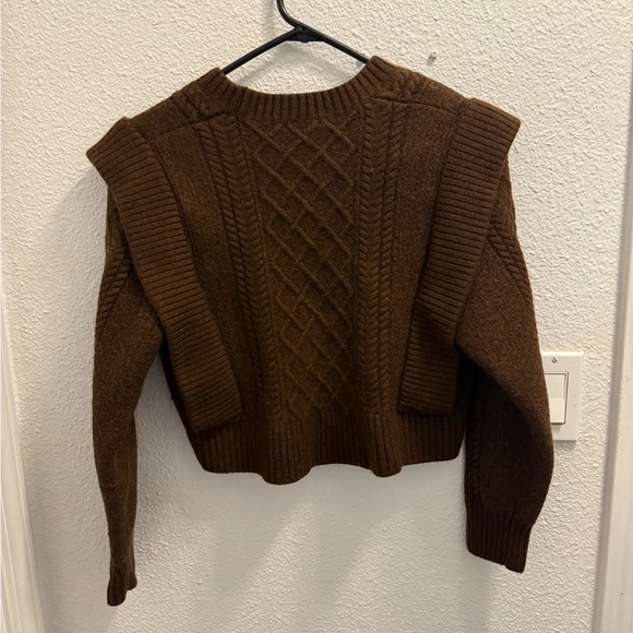 Babaton Dark Brown Cable Knit Sweater - Picture 9 of 13